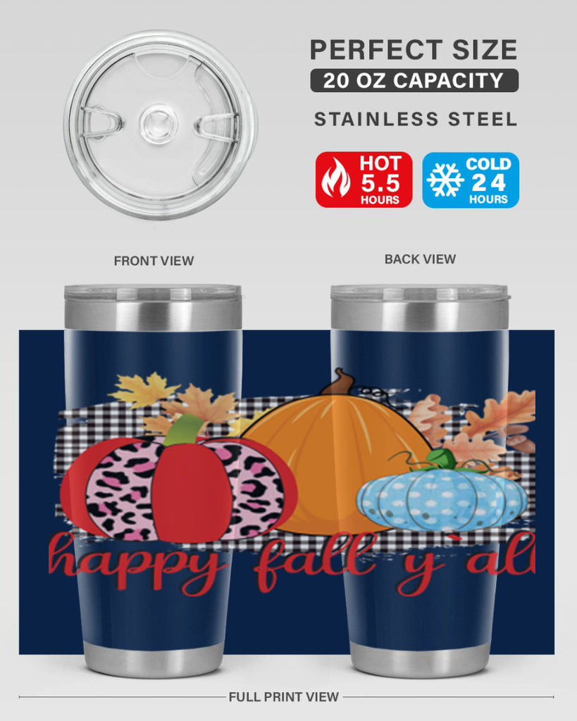 Happy Fall Yall Leopard 229#- fall- Tumbler