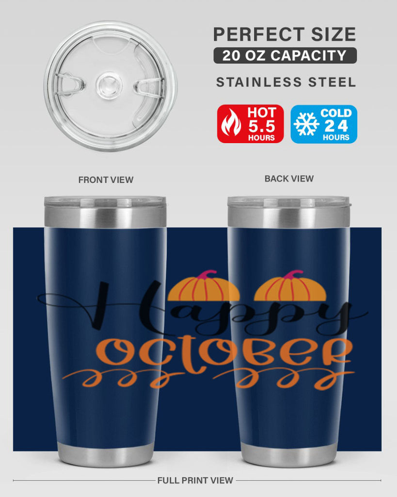 Happy October 238#- fall- Tumbler