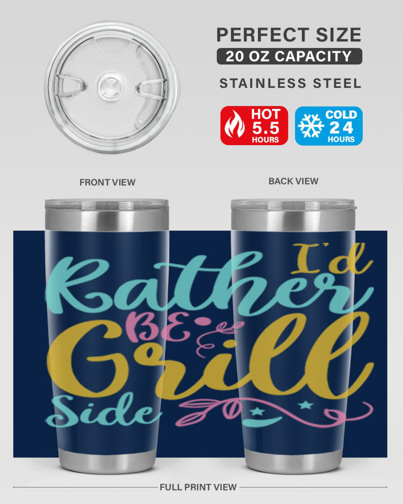 ID RATHER BE GRILL SIDE Style 62#- summer- Tumbler