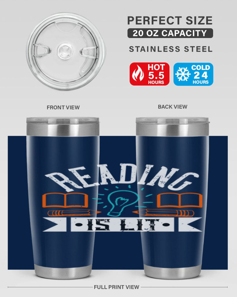 Reading is lit Style 24#- teacher- tumbler