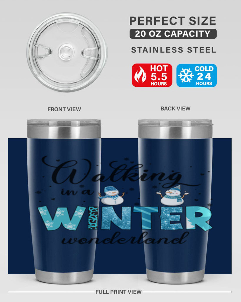 Walking in a winter wonderland 443#- winter- Tumbler
