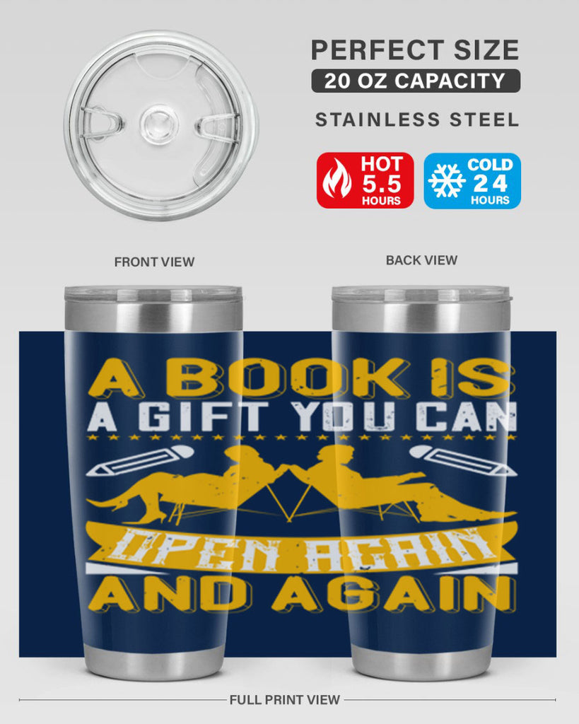 a book is a gift you can open again and again 80#- reading- Tumbler