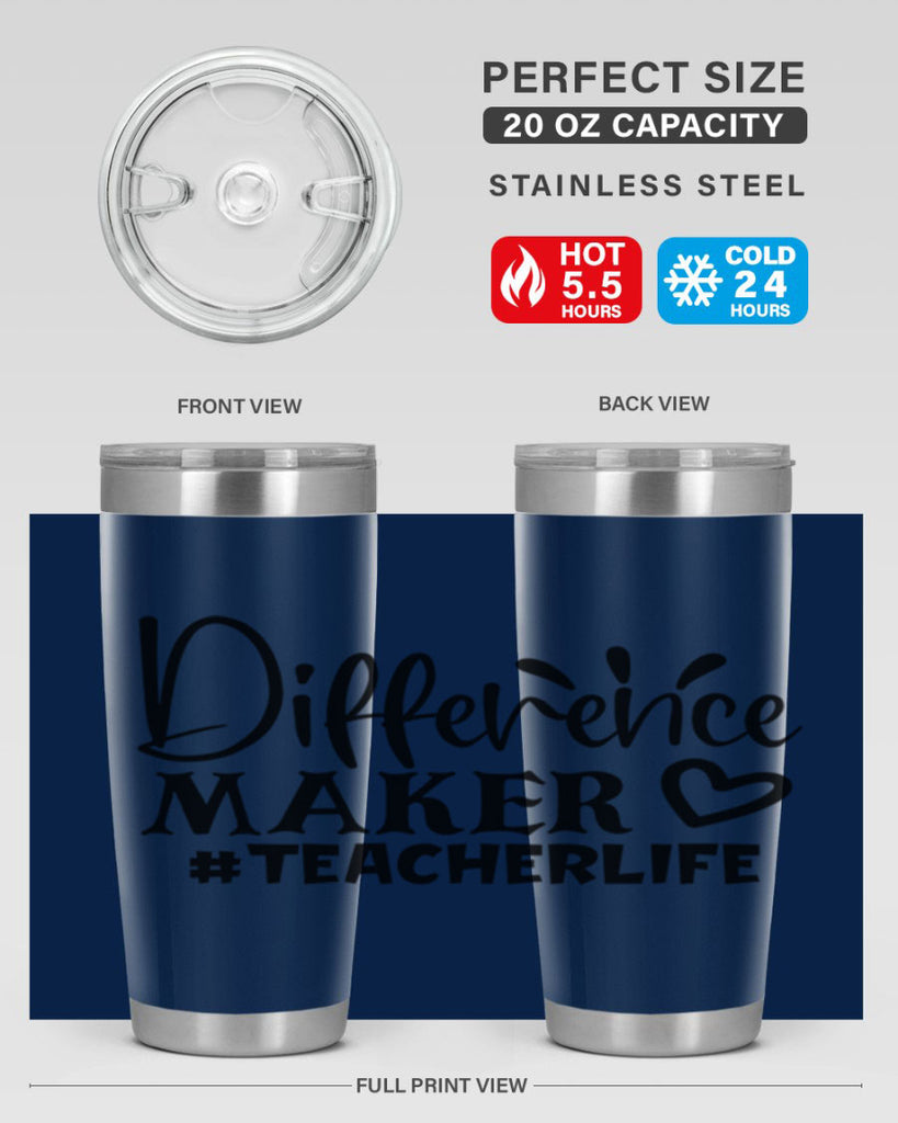 difference maker teacherlife Style 185#- teacher- tumbler