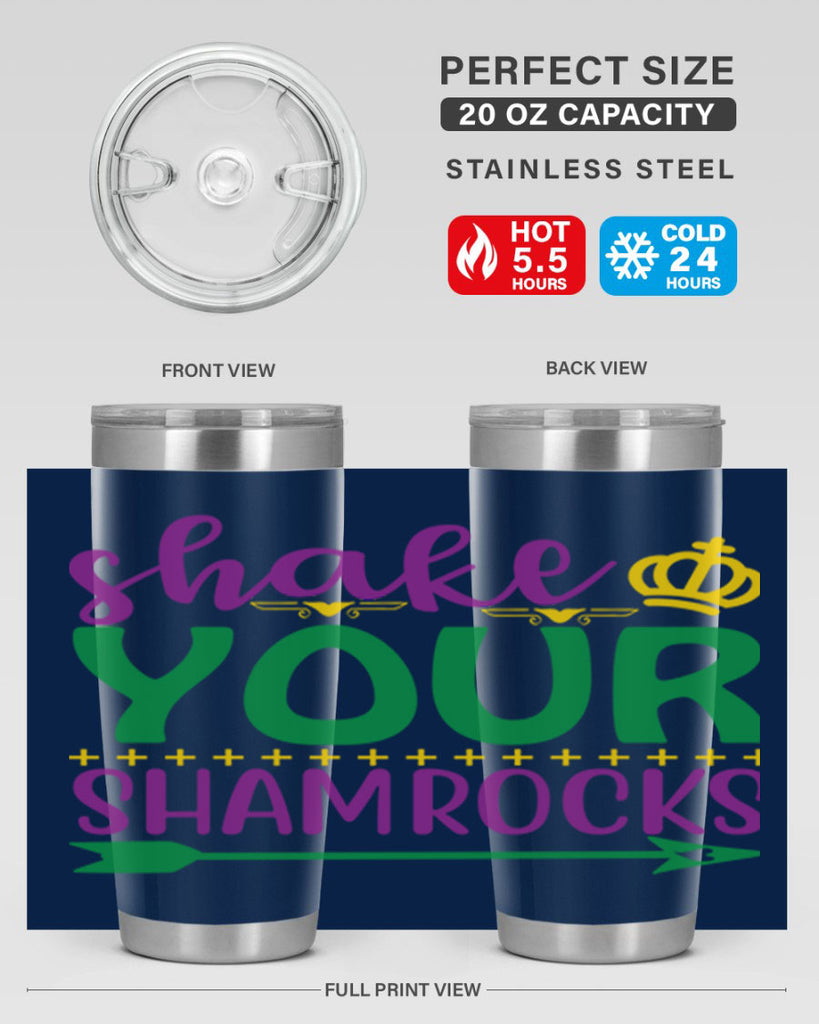 shake your shamrocks 2#- mardi gras- Tumbler