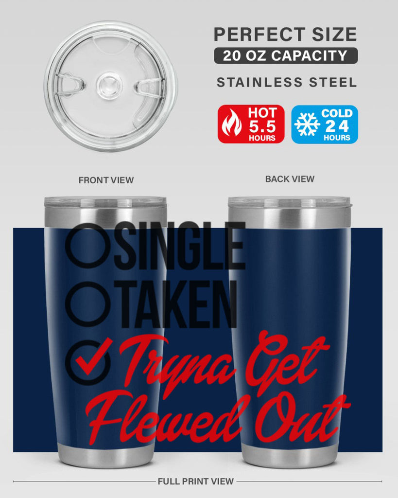 single taken tryna get flewed out 36#- black words phrases- Cotton Tank