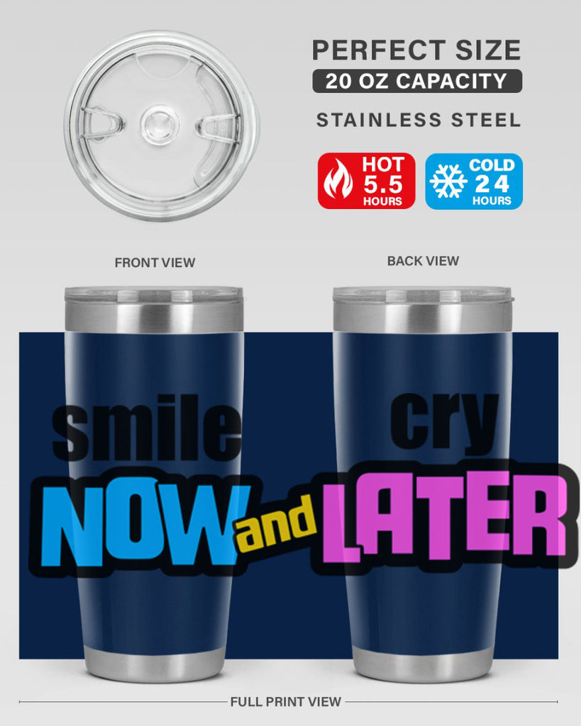 smile now and cry later 31#- black words phrases- Cotton Tank