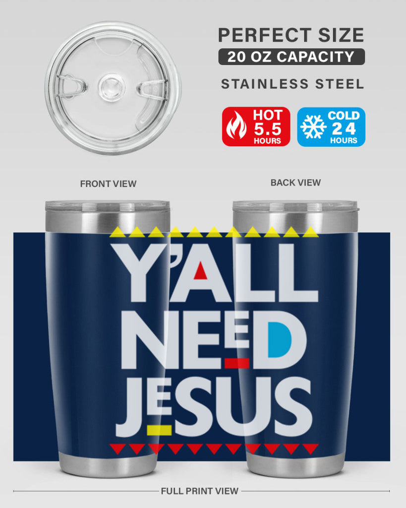 yall need jesus 4#- black words phrases- Cotton Tank