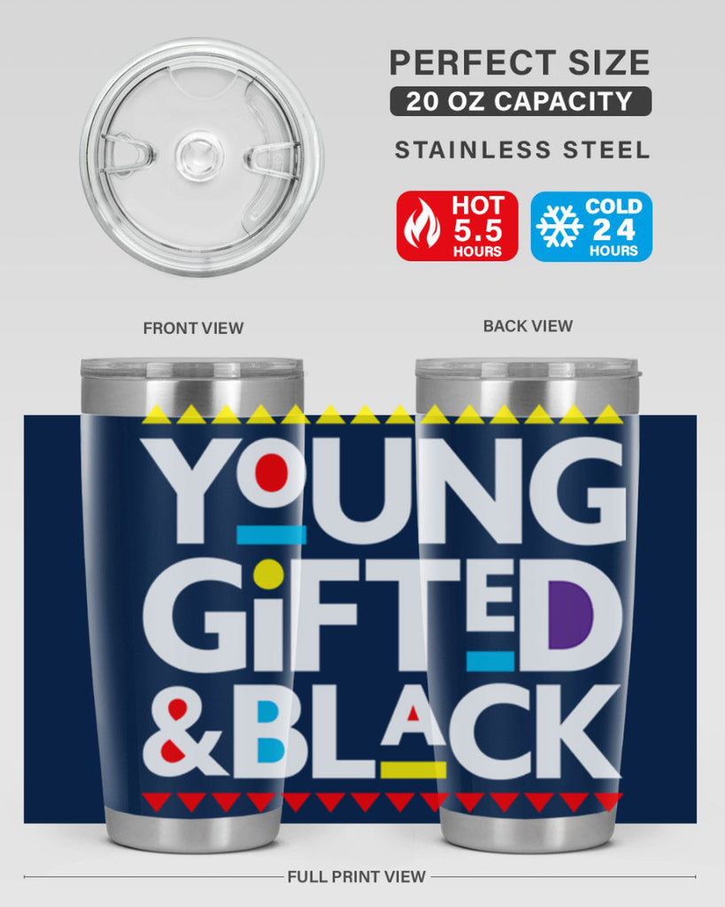 young gifted and black 2#- black words phrases- Cotton Tank