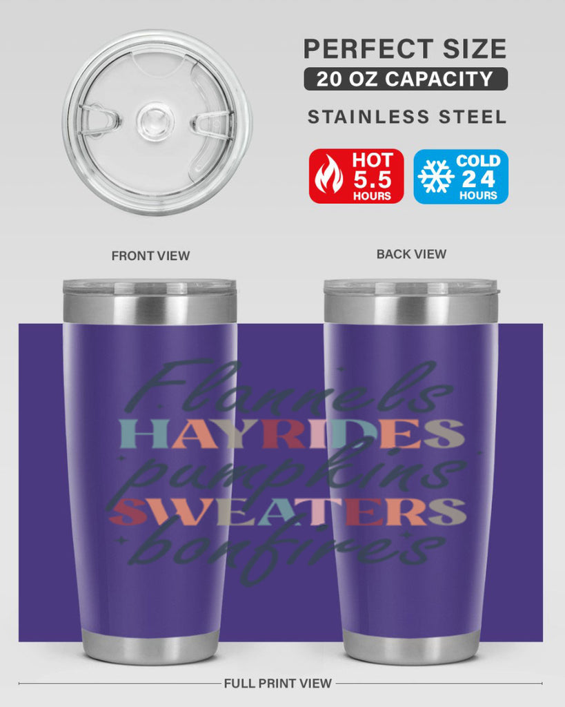 Flannels Hayrides Pumpkins Sweaters Bonfires 184#- fall- Tumbler