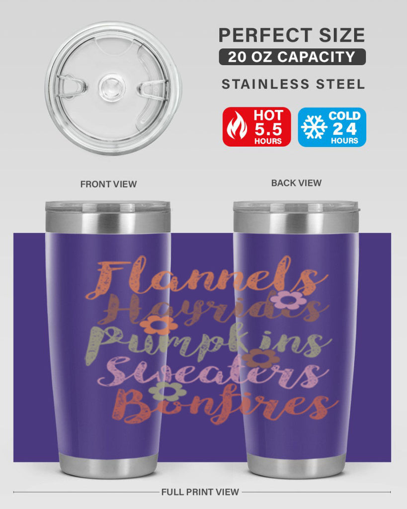 Flannels Hayrides Pumpkins Sweaters Bonfires 185#- fall- Tumbler