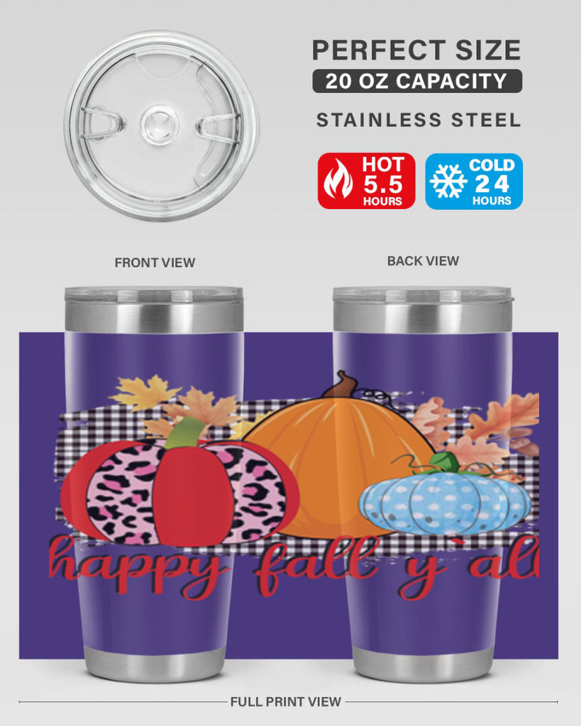 Happy Fall Yall Leopard 229#- fall- Tumbler