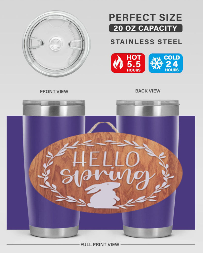 Hello Spring Bunny Wreath Mockup191#- spring- Tumbler
