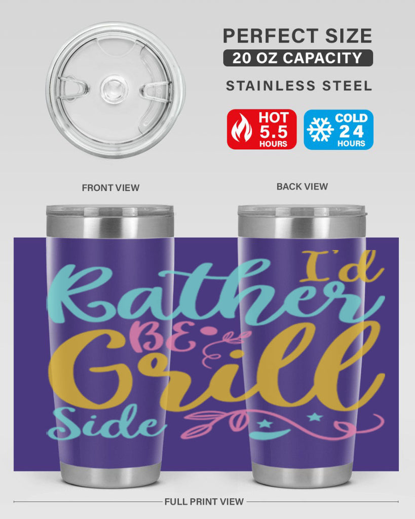 ID RATHER BE GRILL SIDE Style 62#- summer- Tumbler