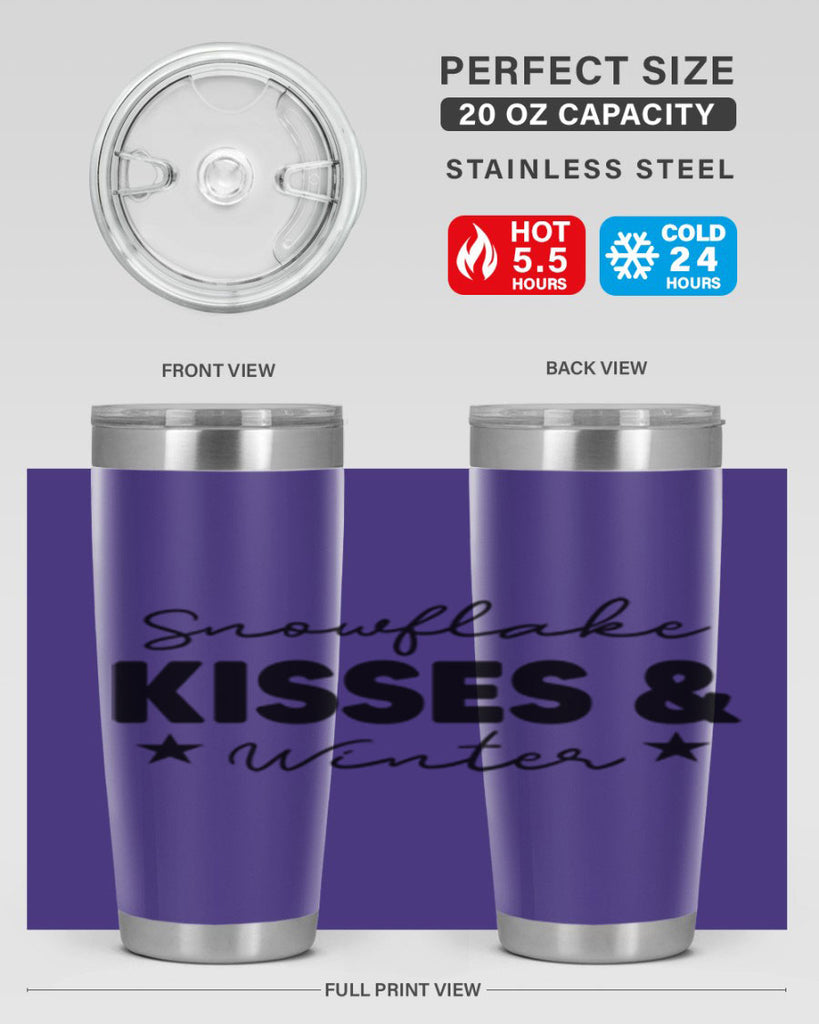 Snowflake Kisses Winter374#- winter- Tumbler
