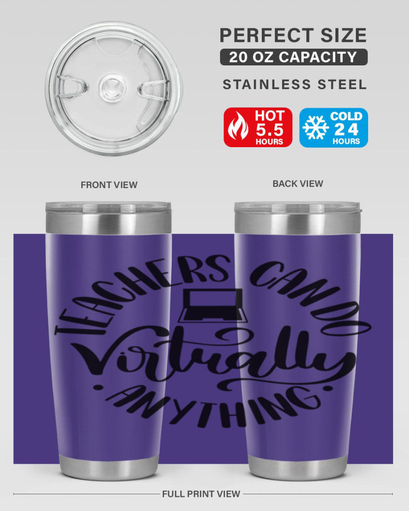 Teachers Can Do Anything Virtually Style 46#- teacher- tumbler
