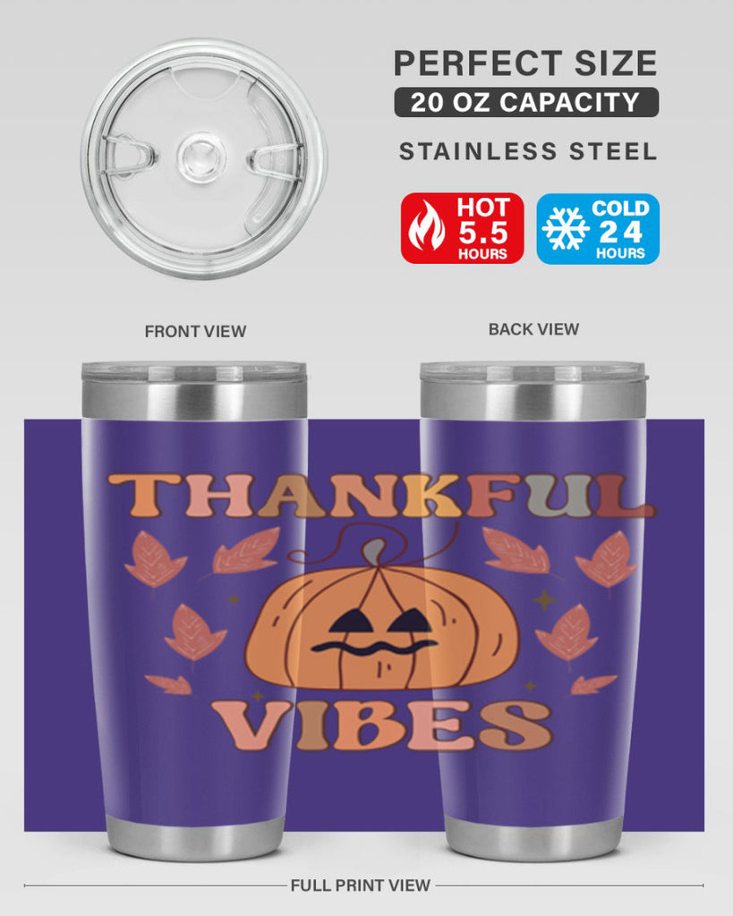 Thankful Vibes 607#- fall- Tumbler