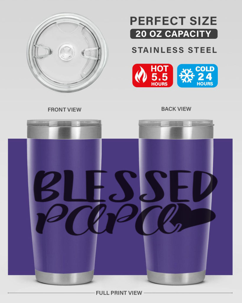 blessed papa 70#- grandpa - papa- Tumbler