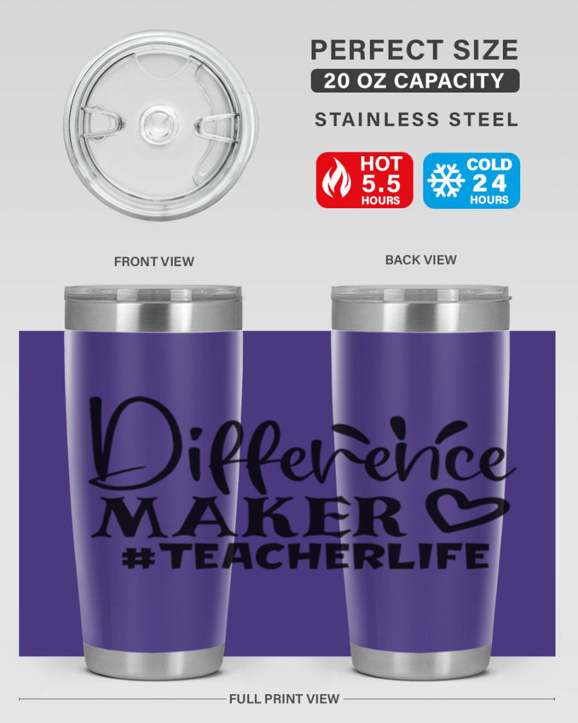 difference maker teacherlife Style 185#- teacher- tumbler