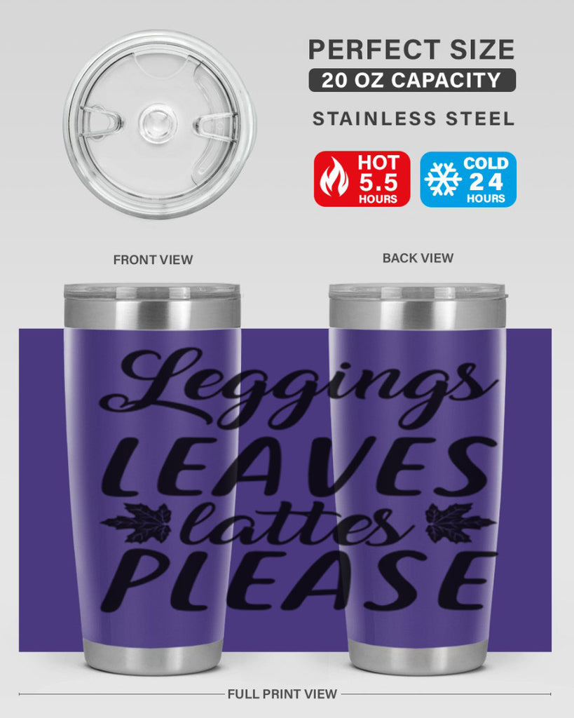 leggings leaves lattes please 397#- fall- Tumbler