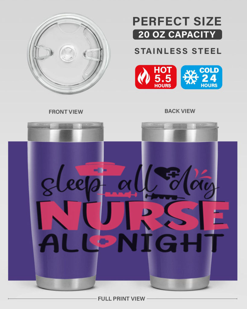 sleep all day nurse all night Style Style 35#- nurse- tumbler