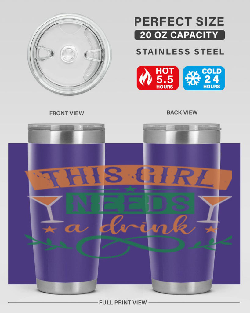 this girl needs a drink 36#- mardi gras- Tumbler