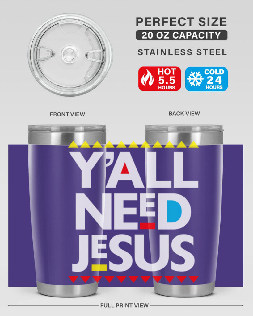 yall need jesus 4#- black words phrases- Cotton Tank