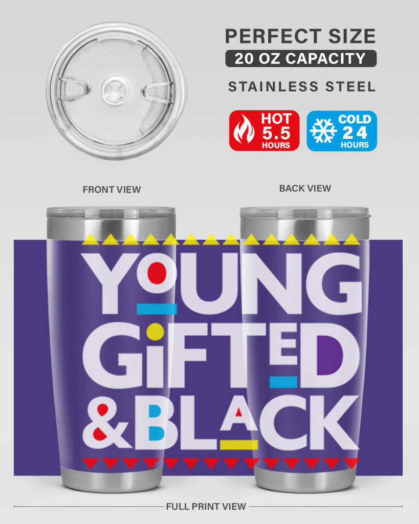 young gifted and black 2#- black words phrases- Cotton Tank