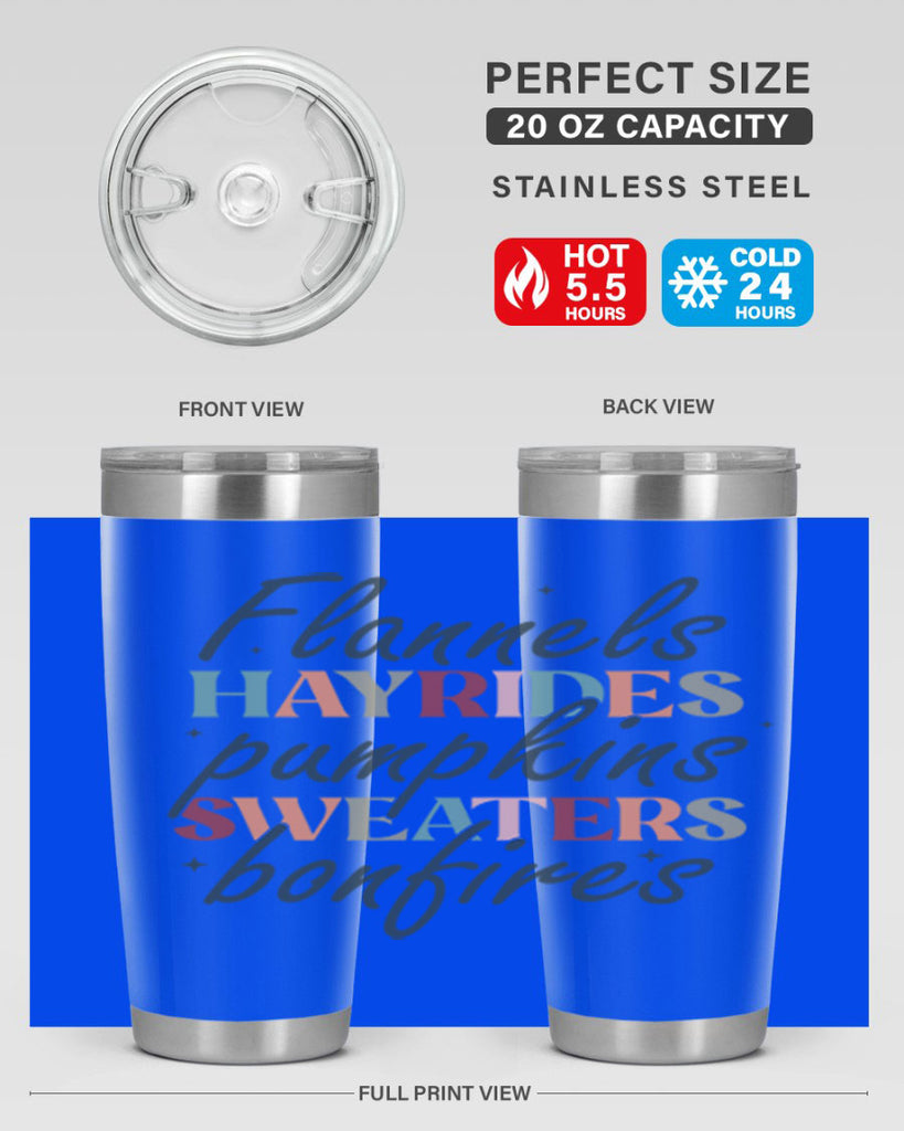 Flannels Hayrides Pumpkins Sweaters Bonfires 184#- fall- Tumbler