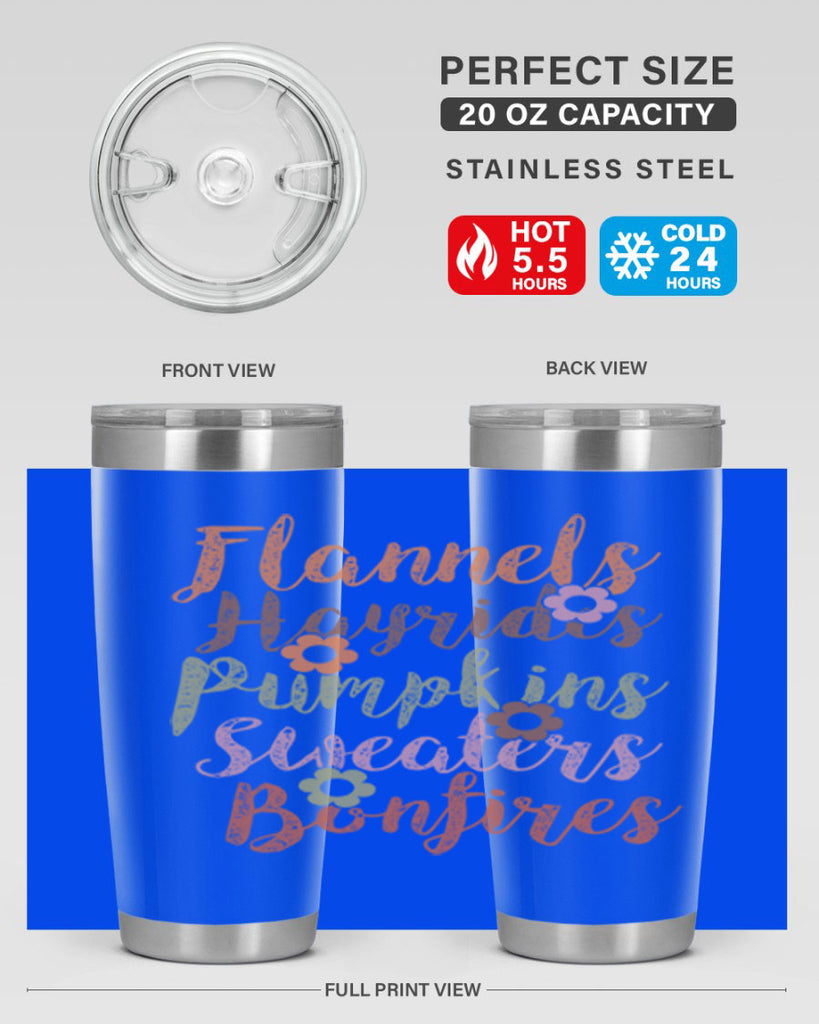 Flannels Hayrides Pumpkins Sweaters Bonfires 185#- fall- Tumbler