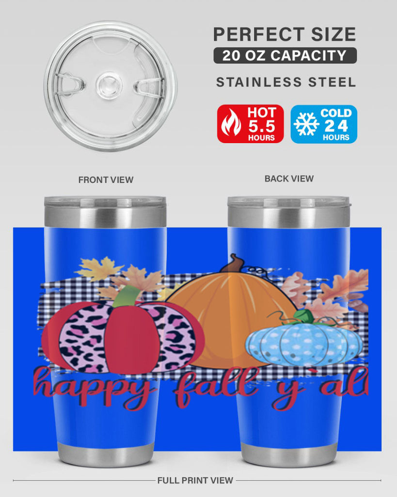 Happy Fall Yall Leopard 229#- fall- Tumbler