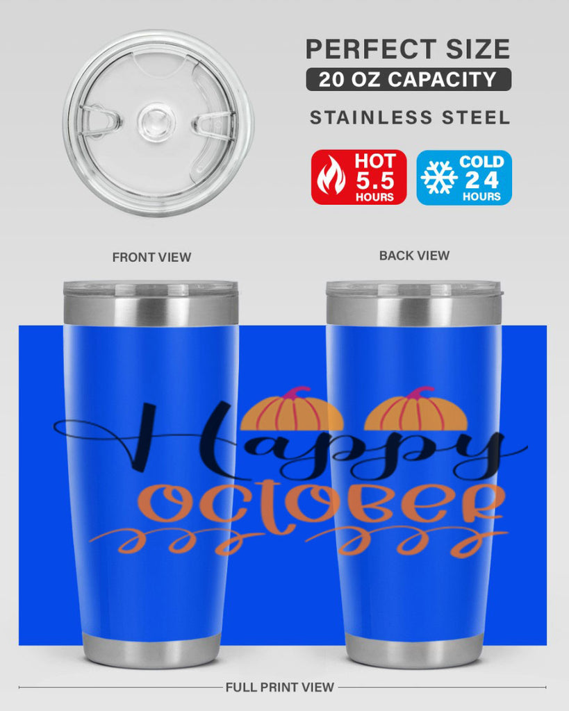Happy October 238#- fall- Tumbler