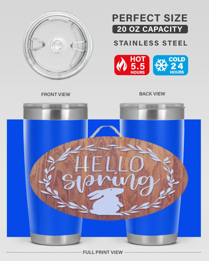 Hello Spring Bunny Wreath Mockup191#- spring- Tumbler