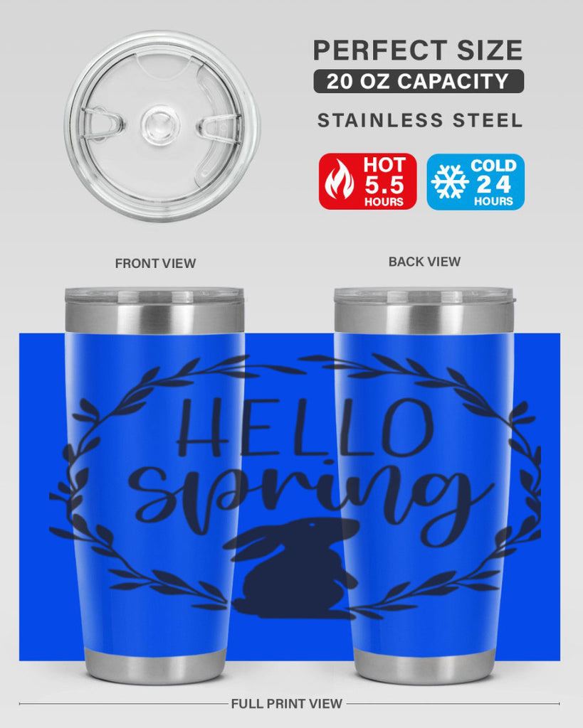 Hello Spring Bunny Wreath192#- spring- Tumbler