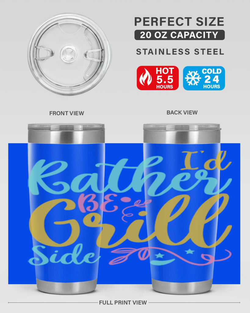 ID RATHER BE GRILL SIDE Style 62#- summer- Tumbler