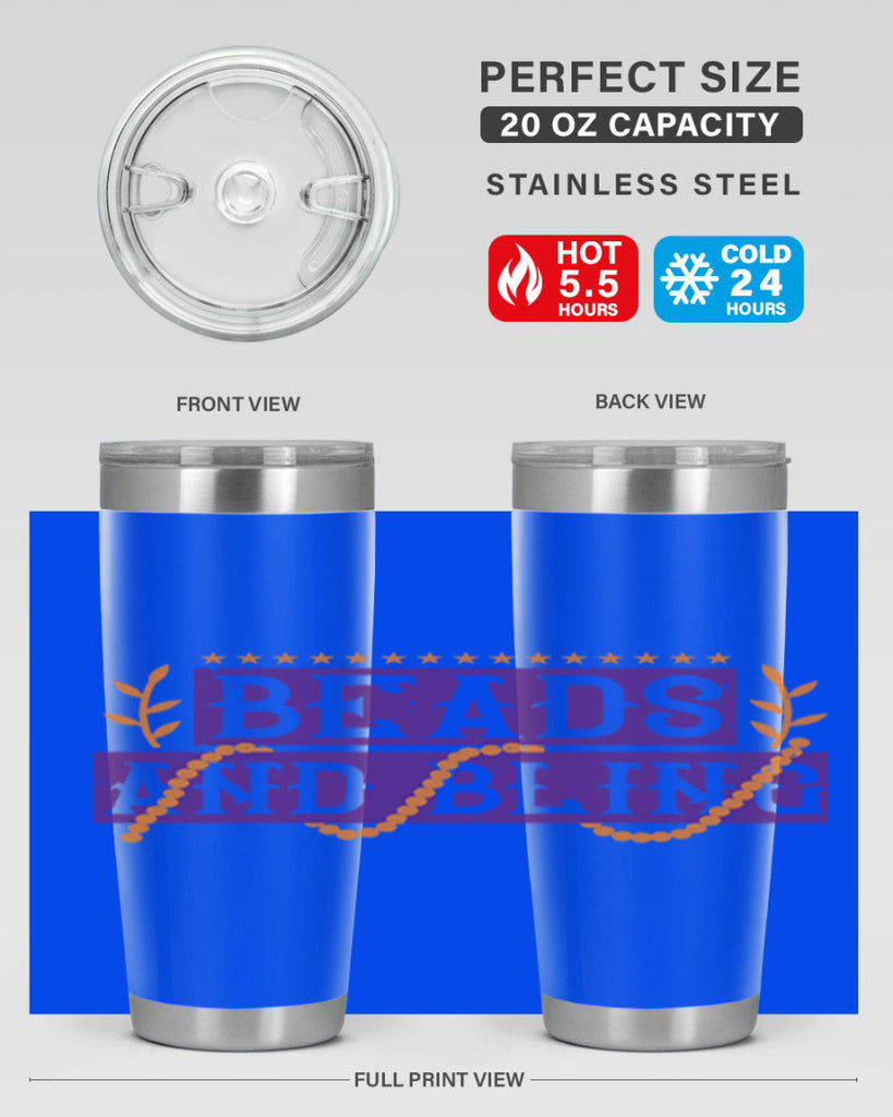 beads and bling 40#- mardi gras- Tumbler