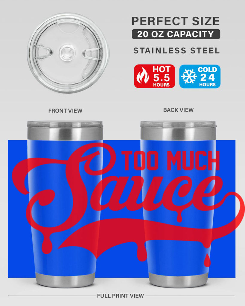 too much sauce 18#- black words phrases- Cotton Tank