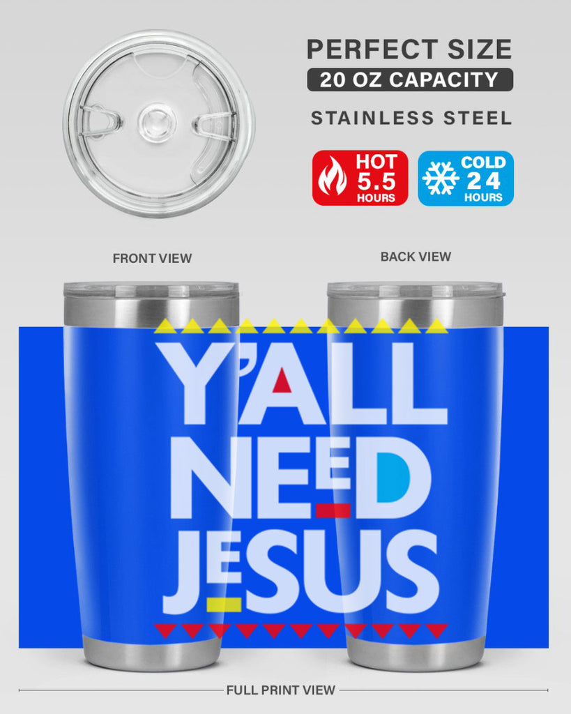 yall need jesus 4#- black words phrases- Cotton Tank