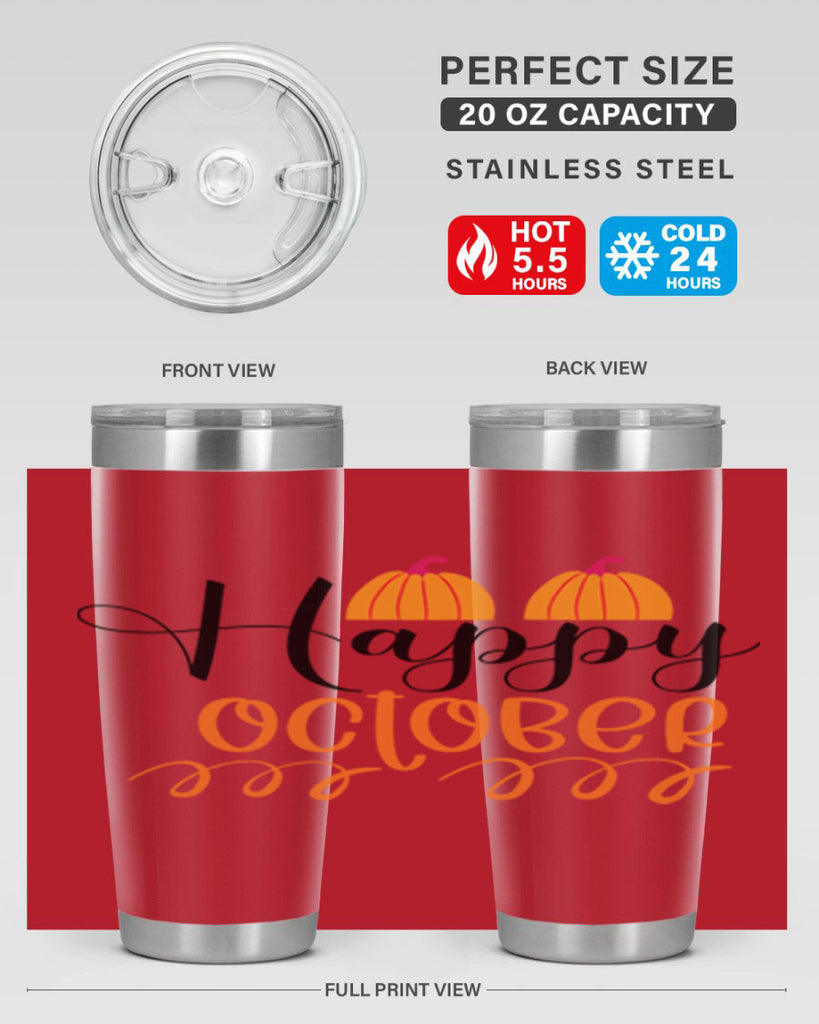 Happy October 238#- fall- Tumbler