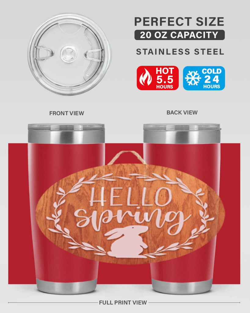 Hello Spring Bunny Wreath Mockup191#- spring- Tumbler