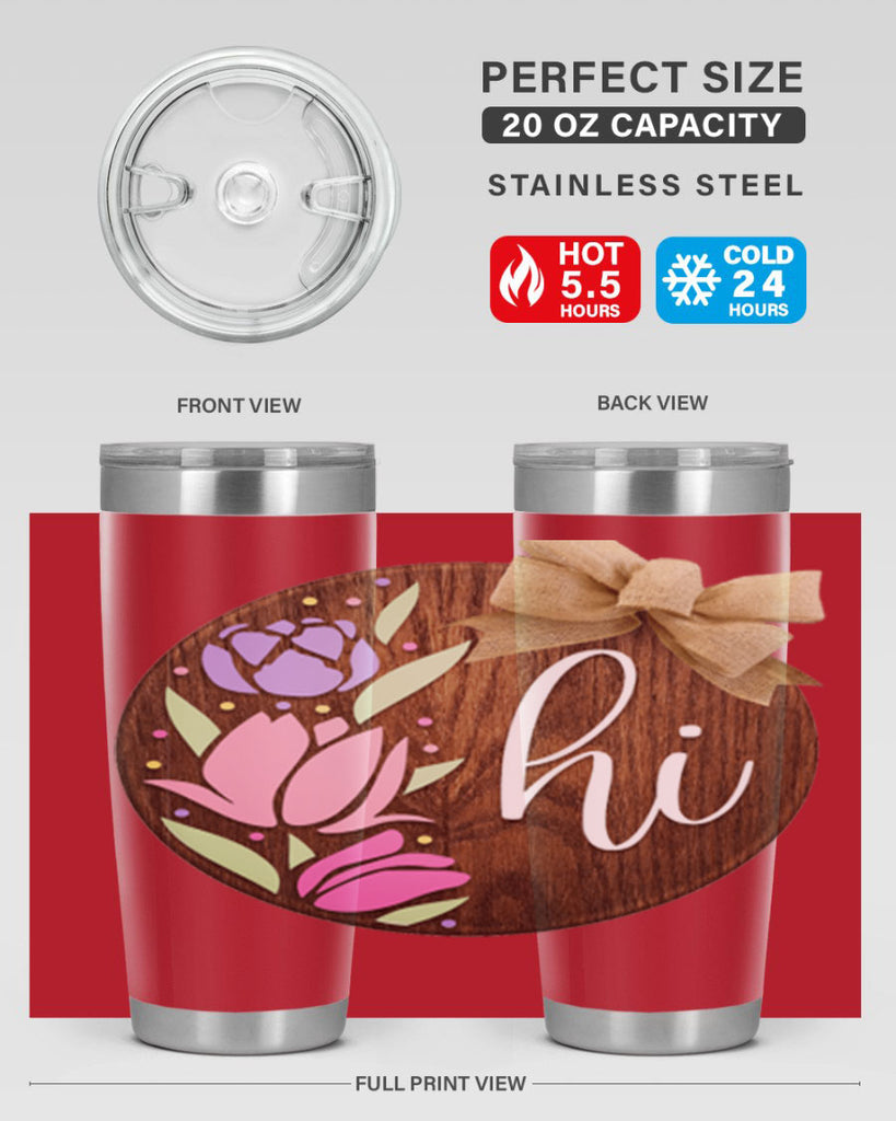 Hi pink flowers Mockup237#- spring- Tumbler