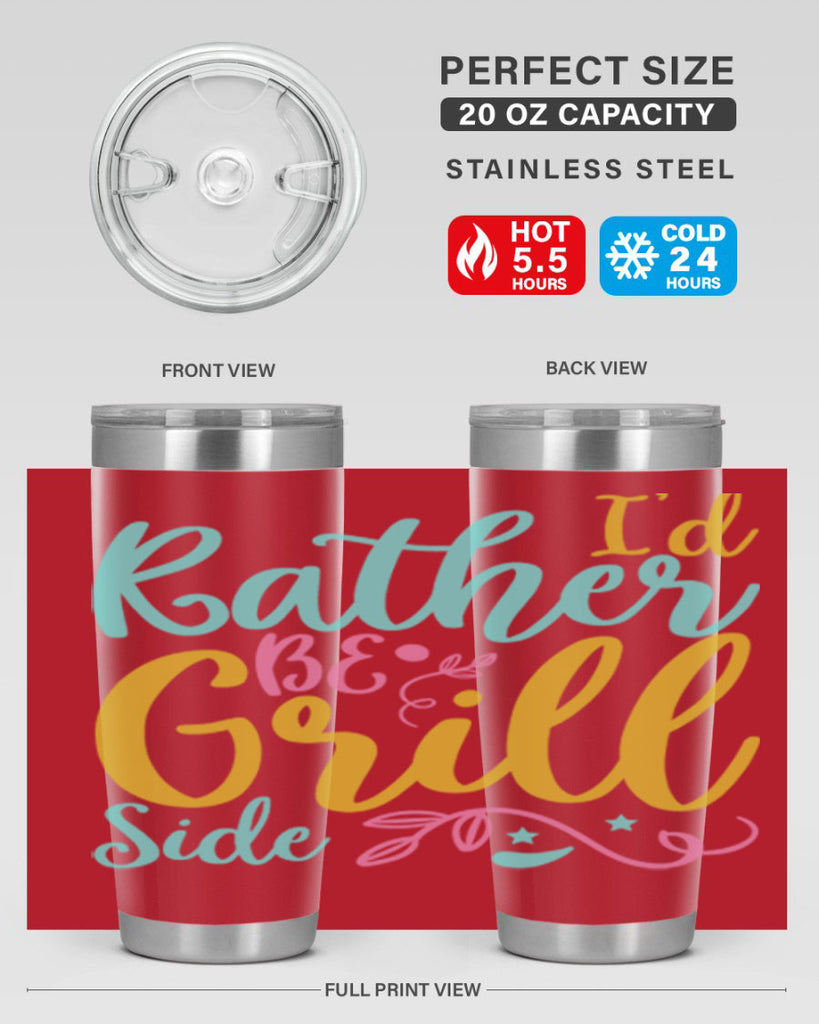 ID RATHER BE GRILL SIDE Style 62#- summer- Tumbler
