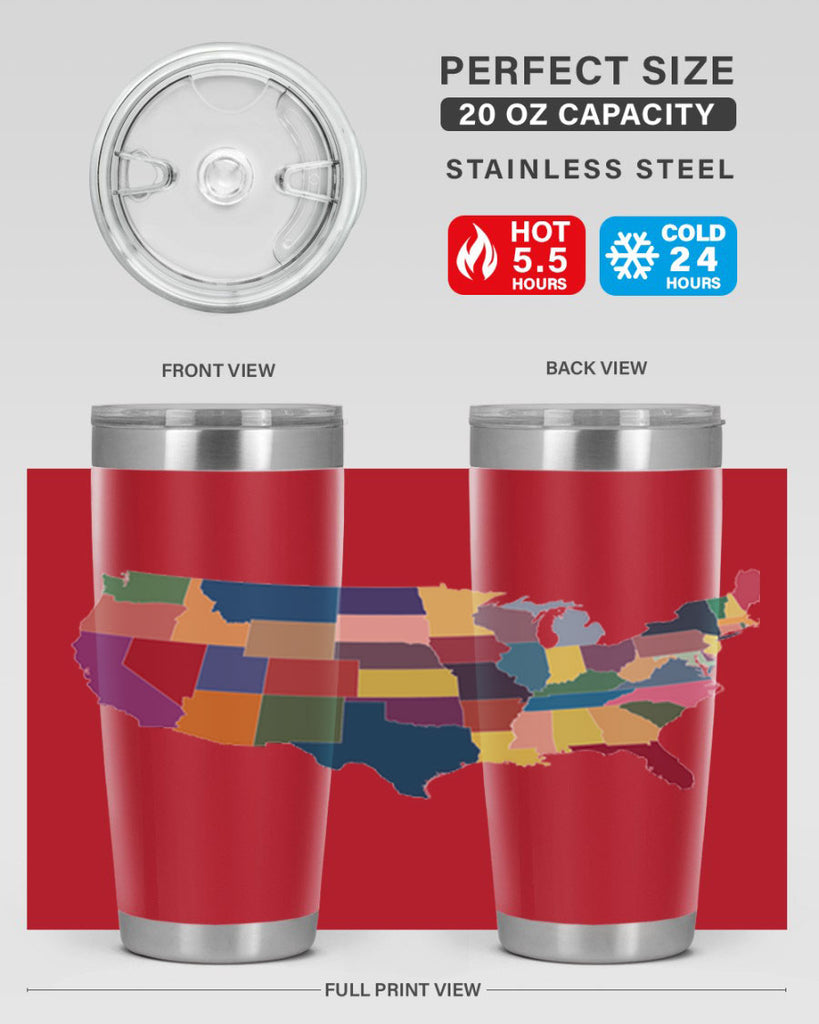 Separate Color Map Style 73#- Fourt Of July- Tumbler