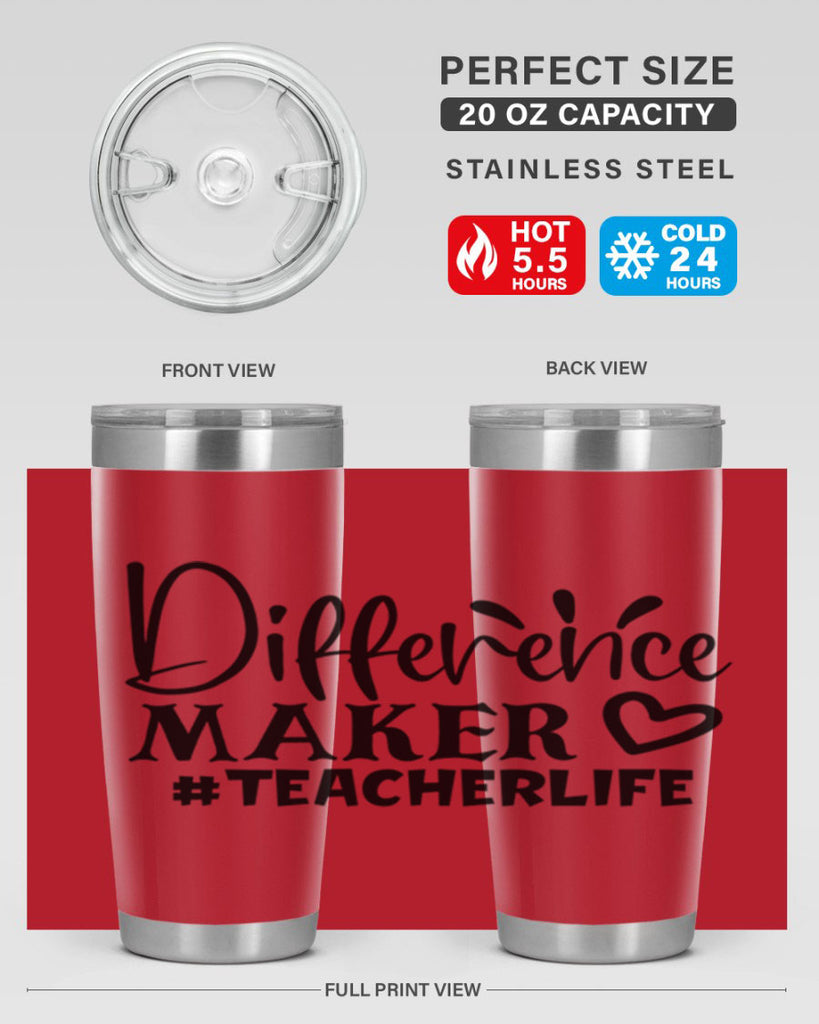 difference maker teacherlife Style 185#- teacher- tumbler