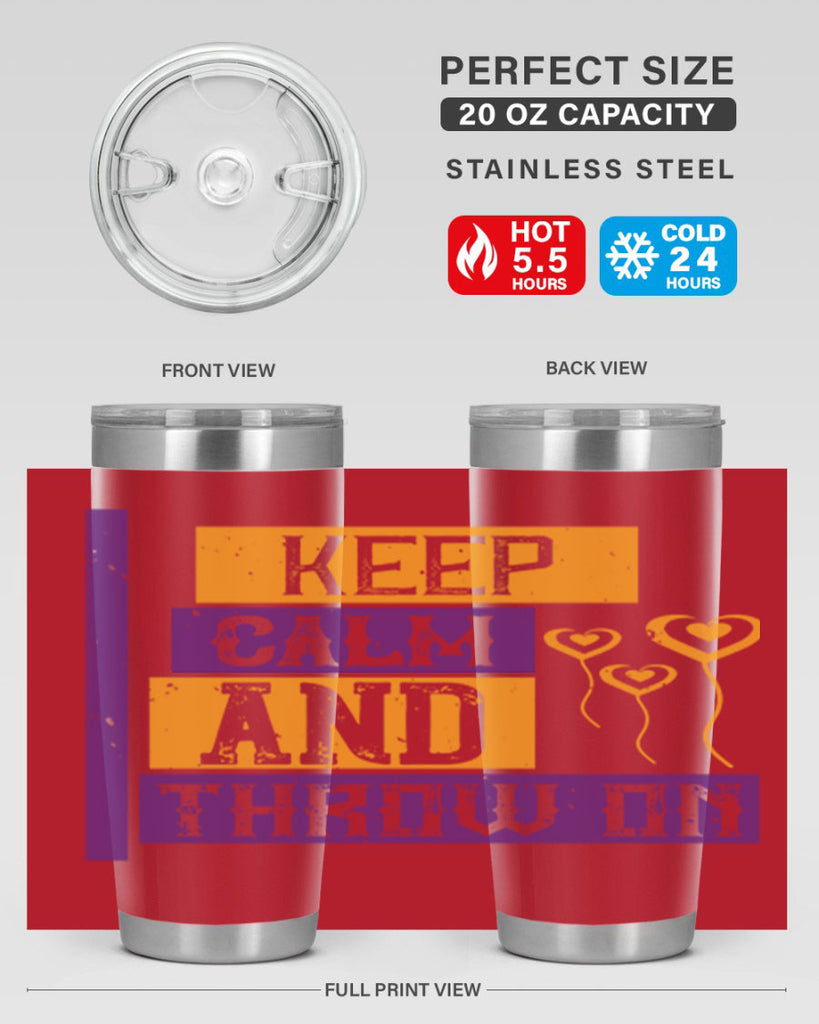 keep calm and throw on 55#- mardi gras- Tumbler