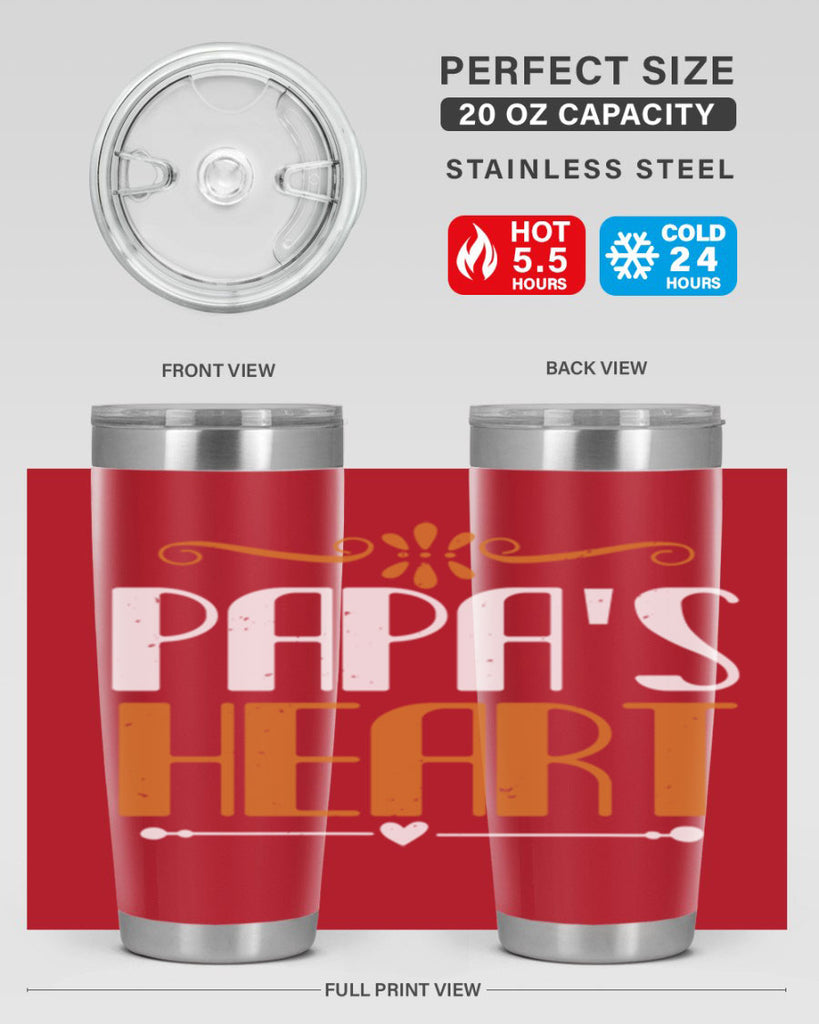 papas heart 13#- grandpa - papa- Tumbler