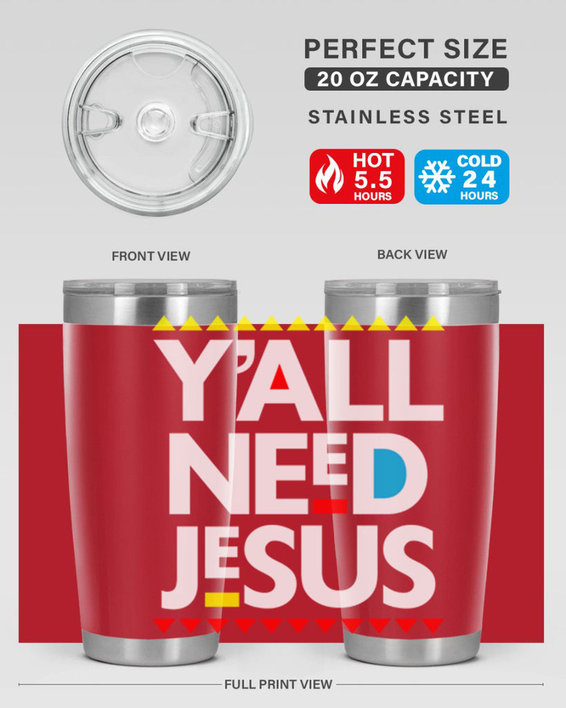 yall need jesus 4#- black words phrases- Cotton Tank