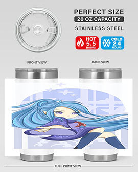 Cute and beautiful girl blue long hair cartoon 155#- anime- Tumbler
