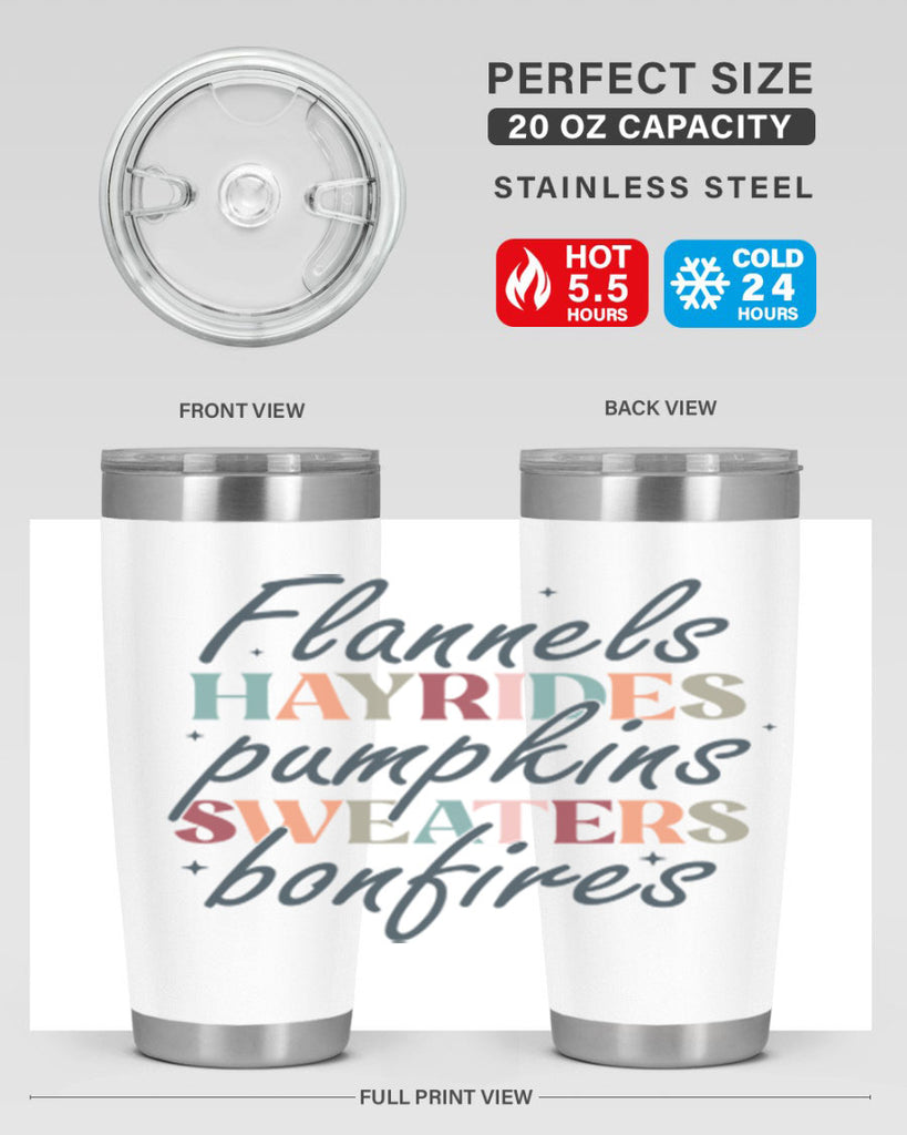 Flannels Hayrides Pumpkins Sweaters Bonfires 184#- fall- Tumbler