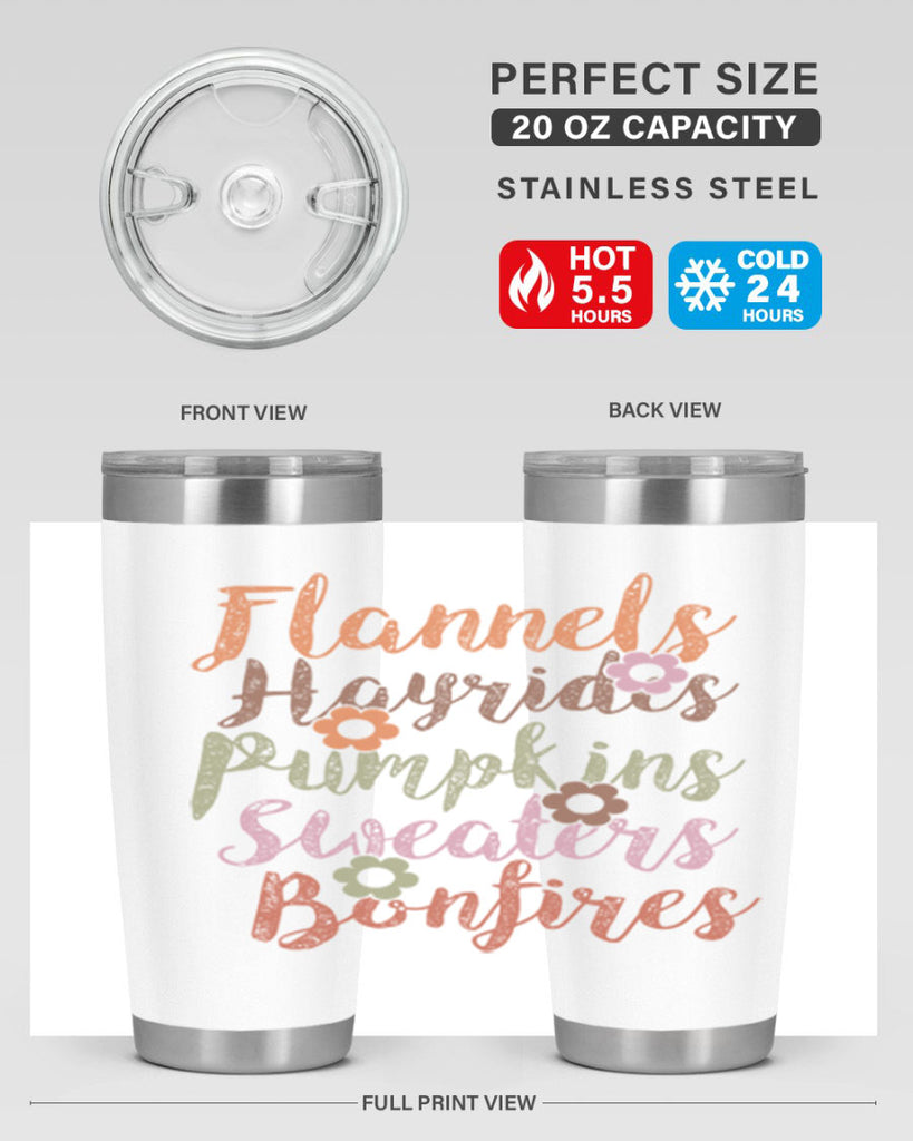Flannels Hayrides Pumpkins Sweaters Bonfires 185#- fall- Tumbler