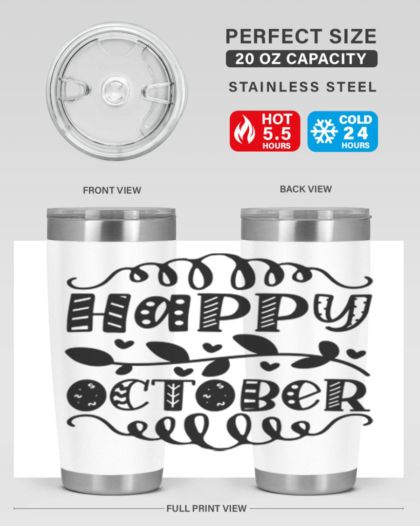Happy October 239#- fall- Tumbler